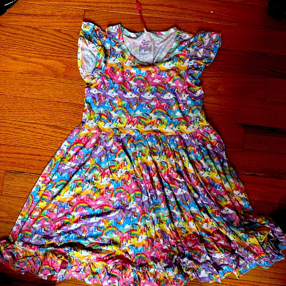 Unicorn Lisa Frank by posh peanut 7/8 dress - Picture 2 of 2